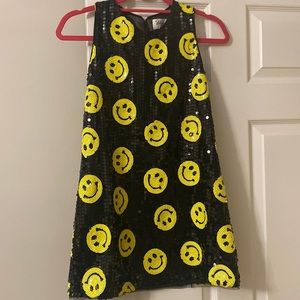 Shift 1960s style dress Lola and the boys ret 68.00 size 10 smiley face sequin
